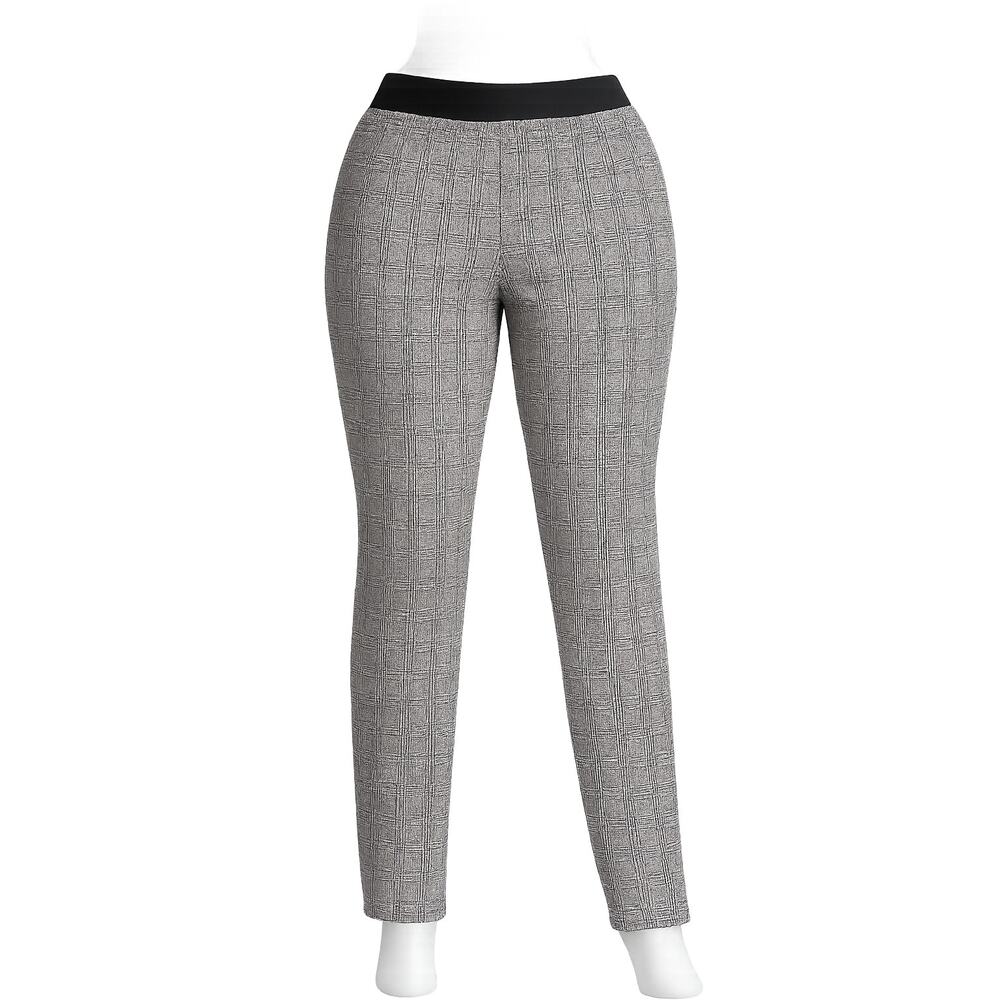 Lane Bryant Women’s Black White Houndstooth Stretch Pull-On Pants - Size 22